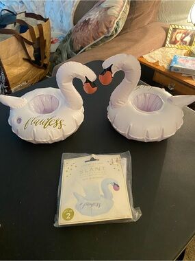 Slant Collections Swan Drink Holder Floaties Set Of 4